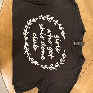 District Black Tee with White Logo Tag